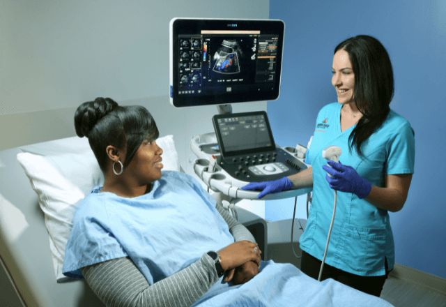 patient having an ultrasound exam